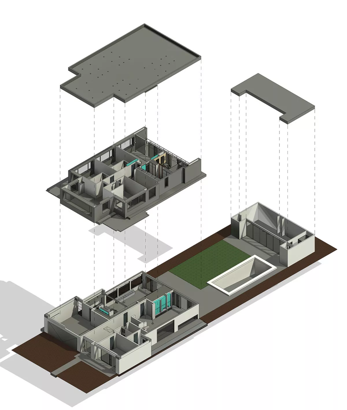 Architectural 3D Modelling of a Residential Building for Renovation Exploded