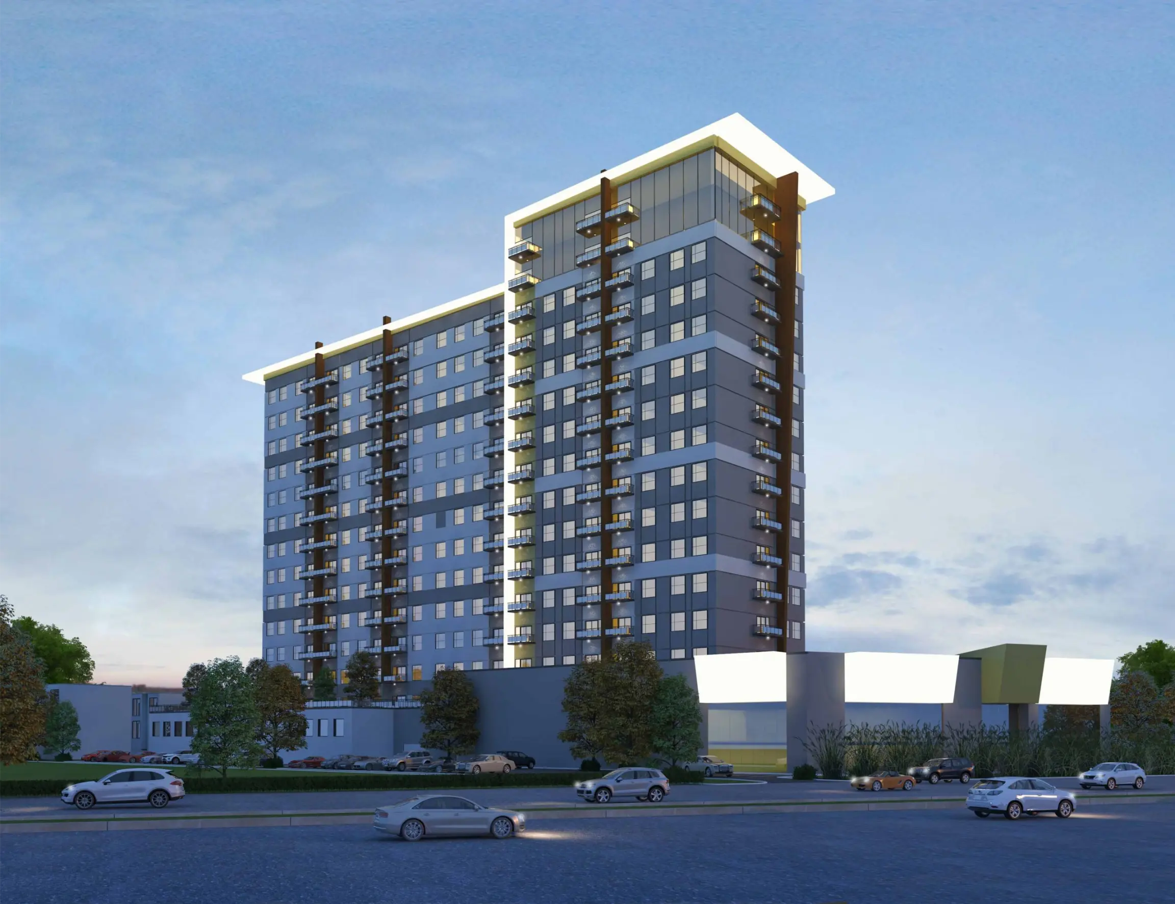 3D rendering illustrating exterior environment integration