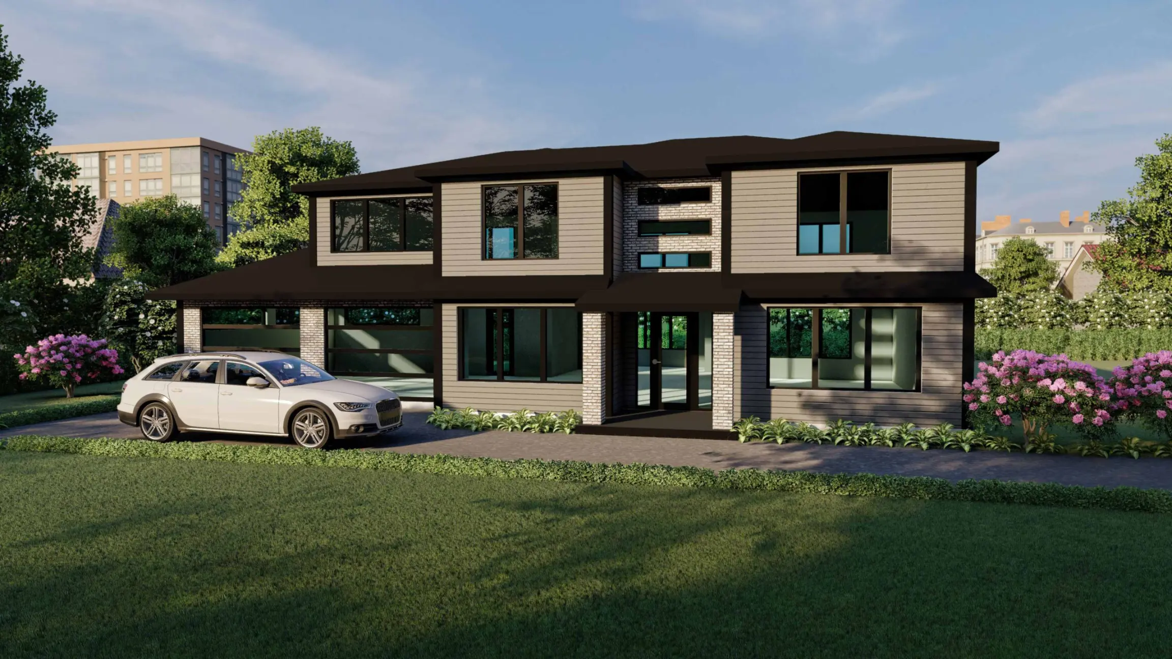 3D architectural visualization showing final design output