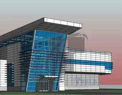 Architectural BIM Model Showing Detailed Architectural Components