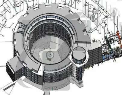 Architectural BIM Model Showing Interior And Exterior Coordination