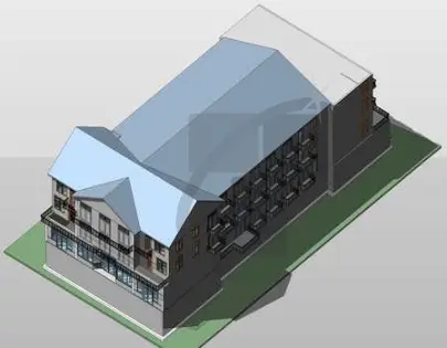 Architectural BIM Model Showing Building Envelope And Openings