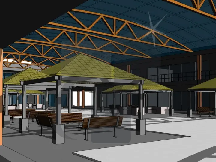 Architectural BIM Model Showing Architectural Elements And Layout