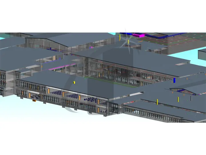 Architectural BIM Model Showing Exterior Facade And Window Placement