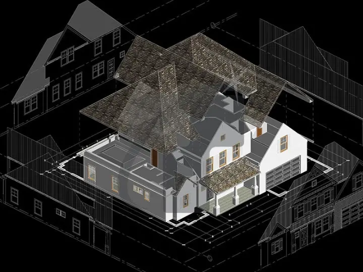 Architectural BIM Model Showing Interior Rooms And Wall Layout