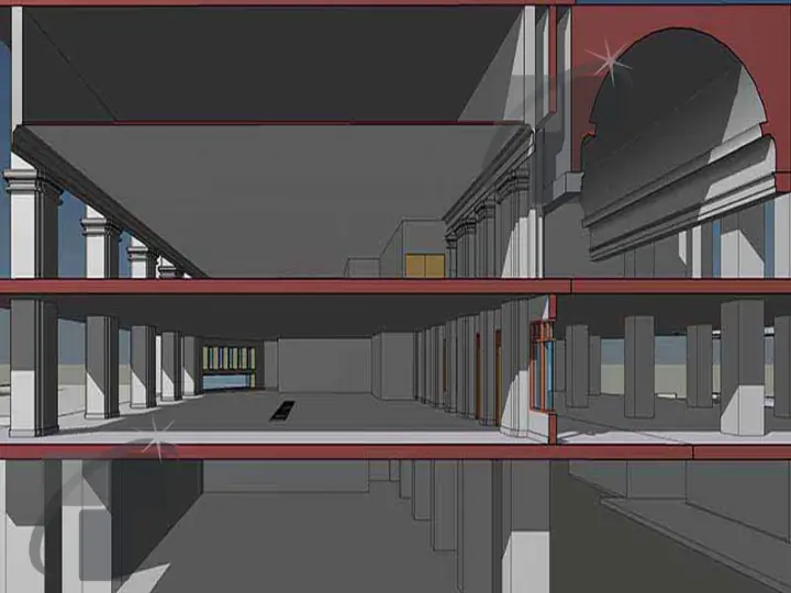 BIM Model Showing Detailed Building Structure With Interior Layout