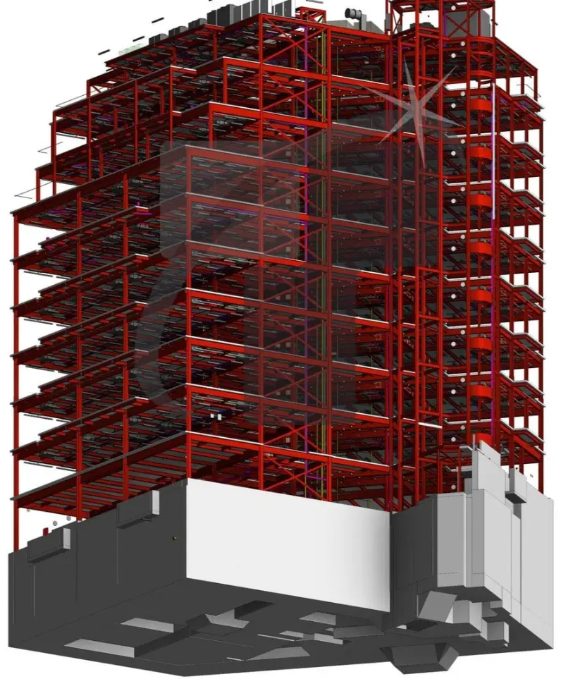 BIM Model Showing Detailed Building Information And Design Coordination