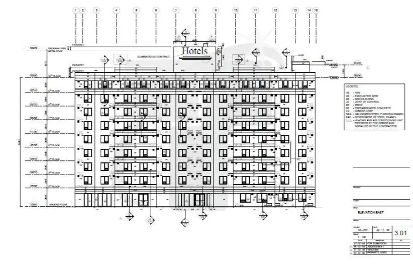 Architectural CAD Drafting Drawing Showing Building Floor Plan Layout