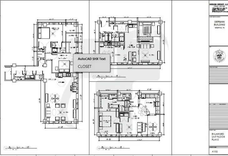 Architectural CAD Drafting Drawing Showing Detailed Architectural Elements