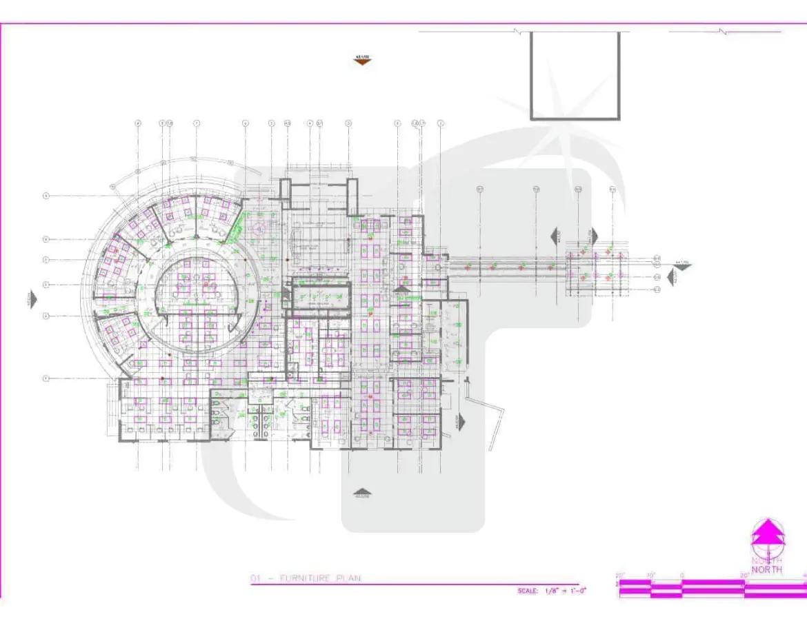 MEP CAD Drafting Drawing Showing HVAC Riser And System Diagram