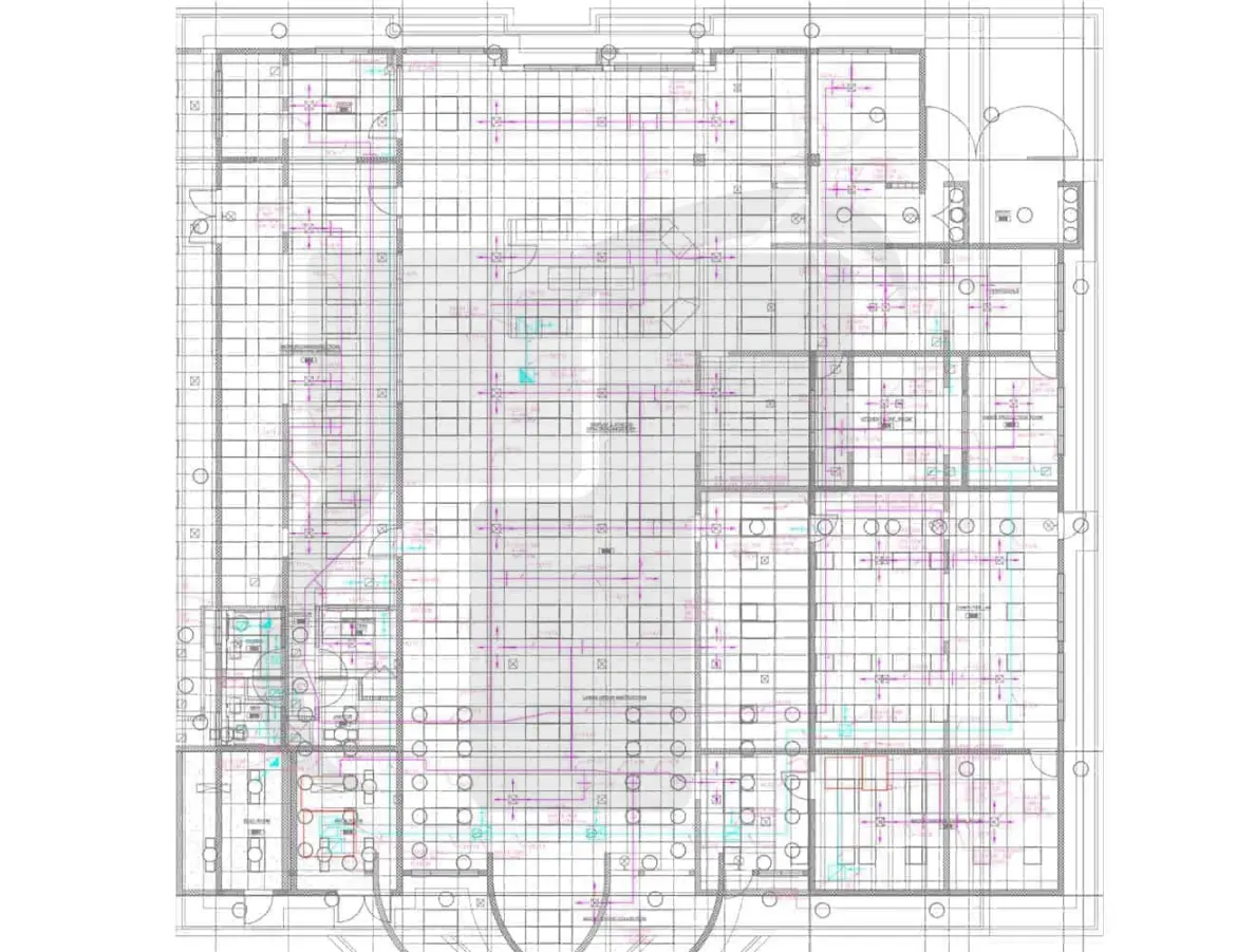 MEP CAD Drafting Drawing Showing Plumbing Pipe Routing And Fixtures
