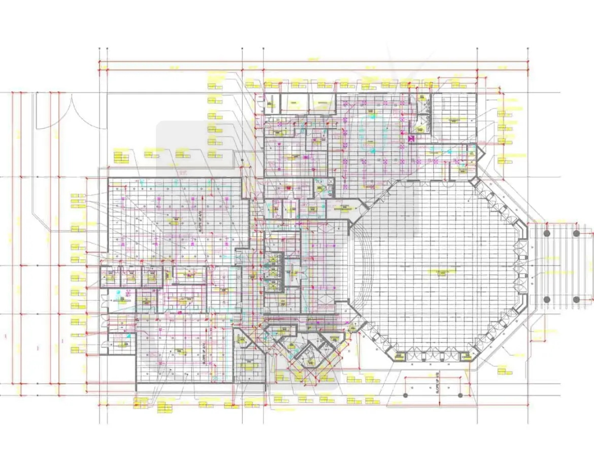 MEP CAD Drafting Drawing Showing Coordinated Building Services Layout