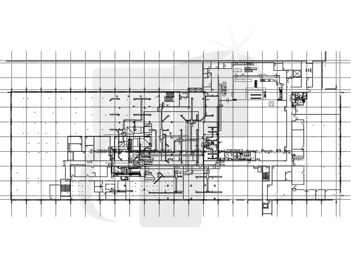 MEP CAD Drafting Drawing Showing Fire Protection System Layout