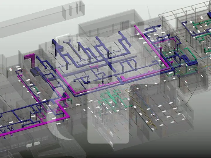 Coordinated BIM Model Displaying Clear Routing Of Building Services