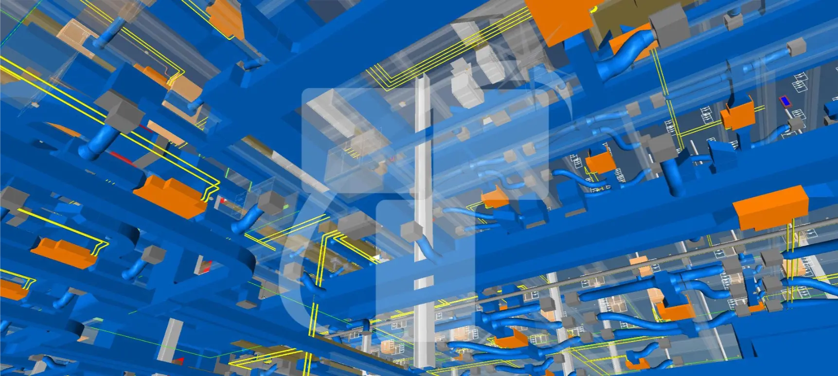 BIM Coordination Model Showing Services Aligned Across Multiple Floors