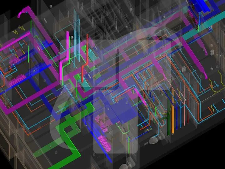 MEP BIM Model Showing Detailed Building Services Information
