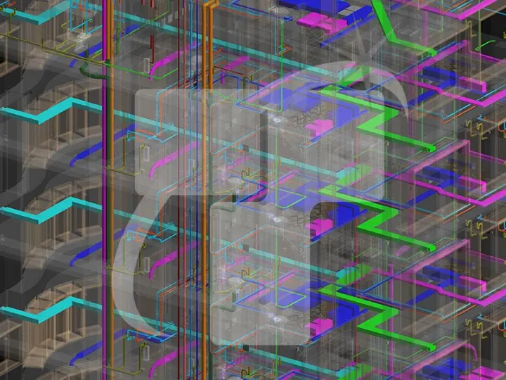 MEP BIM Model Showing Final Coordinated MEP Systems