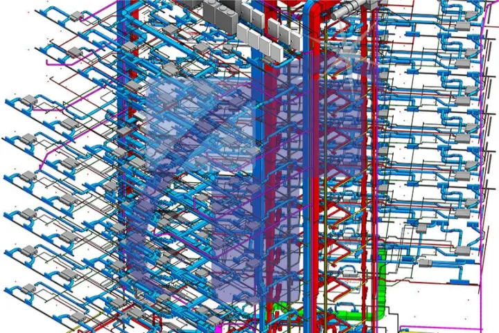 MEP BIM Model Showing Electrical Lighting And Power Distribution Layout