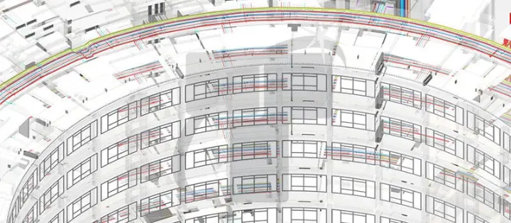 MEP BIM Model Showing Combined MEP Services Floor Plan