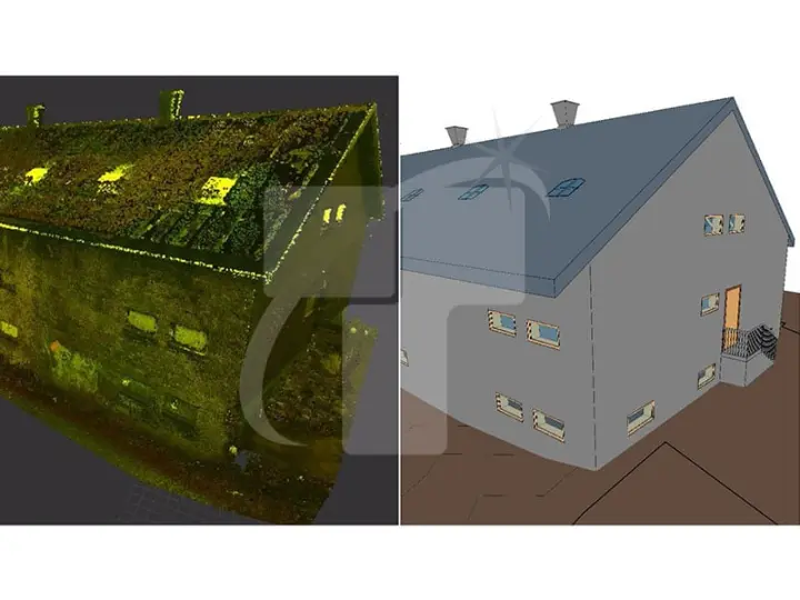 Point cloud BIM model with refined architectural elements