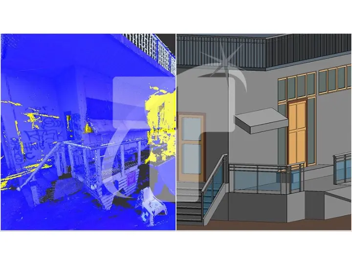 Scan to BIM model demonstrating accurate as built representation