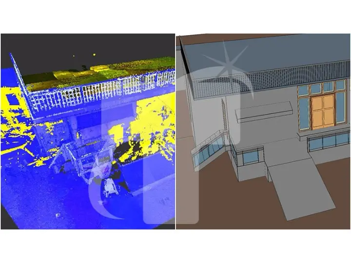 Laser scan based BIM model showing interior coordination
