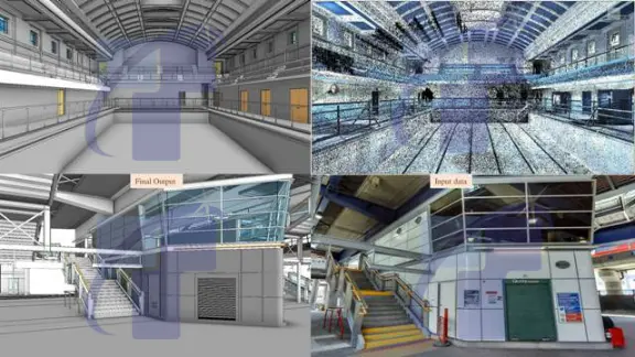Scan to BIM model with processed point cloud information