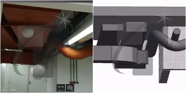 Scan to BIM workflow showing detailed building reconstruction