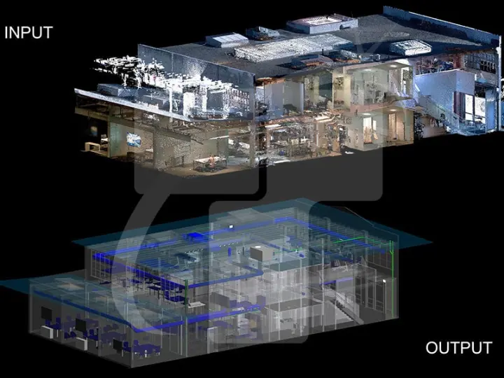 Scan to BIM model representing existing facility conditions