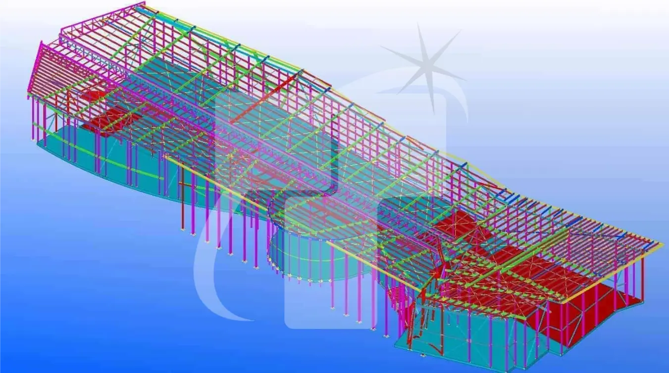 Structural engineering drawing with detailed structural elements