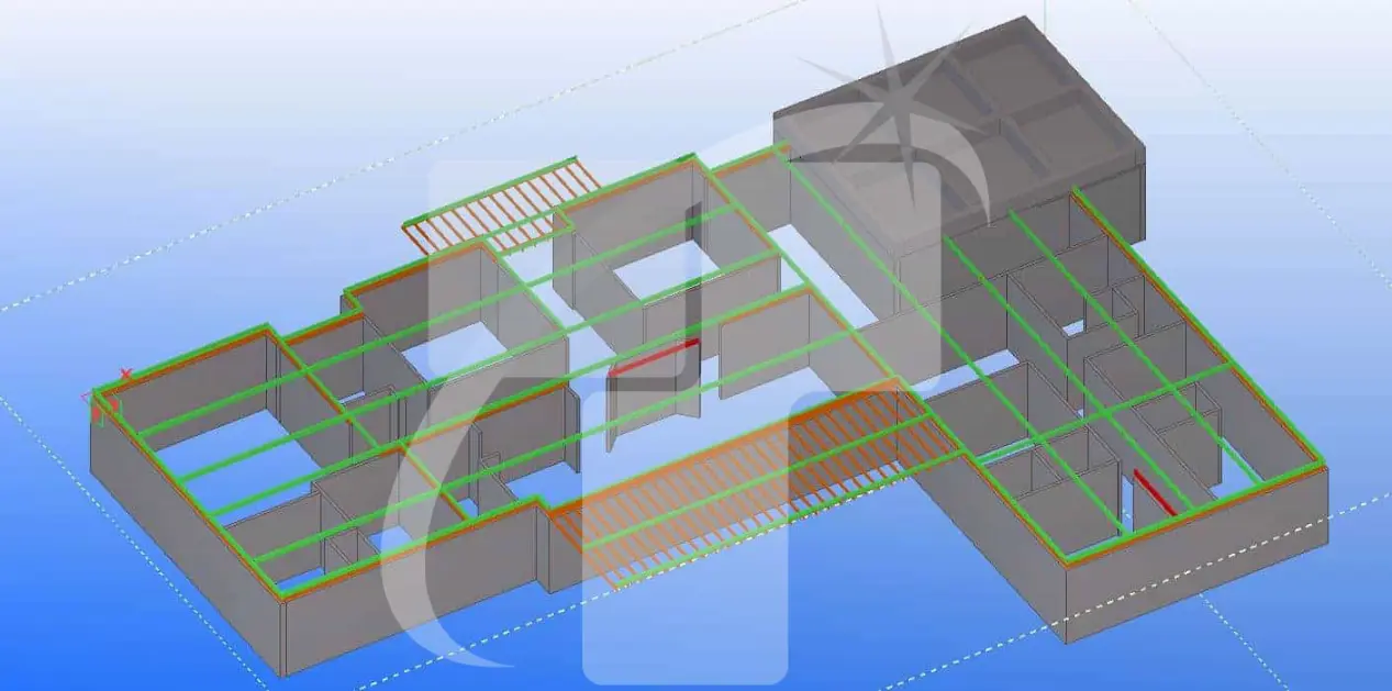 Structural engineering design showing connection detailing