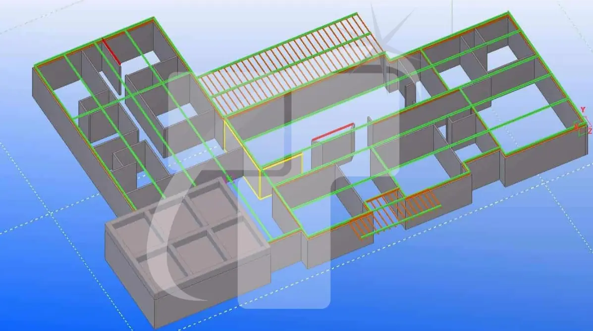 Structural engineering model representing structural analysis output