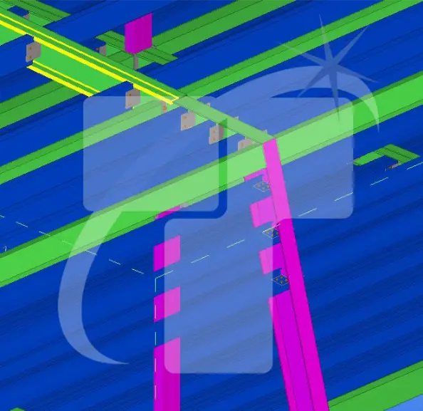 Structural engineering model displaying load bearing elements