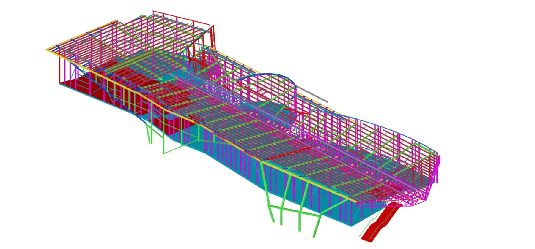 Structural engineering model showing overall building stability