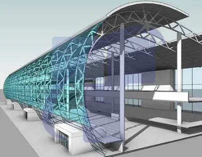 Structural BIM model displaying beams, columns, and slabs