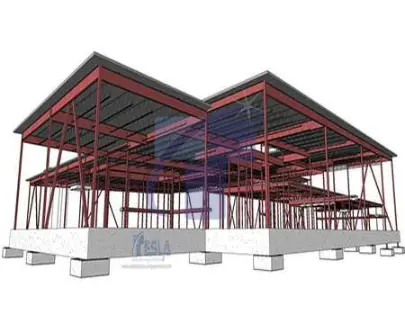Structural BIM view showing reinforced concrete framework