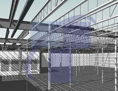 Detailed structural BIM model with framing elements